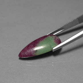 Rubí zoisita multicolor natural de 12,16 ct, en forma de pera, opaco