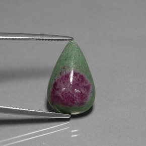 Rubí zoisita multicolor natural de 13,36 ct, en forma de pera, opaco