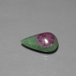 Rubí zoisita multicolor natural de 13,36 ct, en forma de pera, opaco