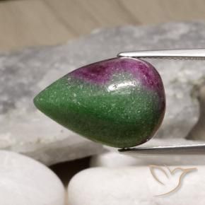 Rubí-Zoisita Multicolor natural de 19.64 ct, En forma de pera, Opaco