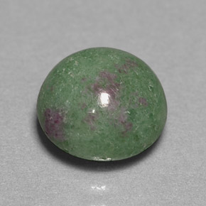 Rubí zoisita multicolor natural de 3,71 ct, corte redondo, opaco