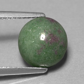 Rubí zoisita multicolor natural de 3,71 ct, corte redondo, opaco