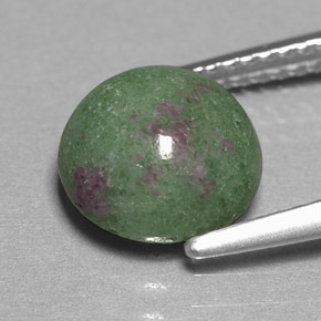 Rubí zoisita multicolor natural de 3,71 ct, corte redondo, opaco