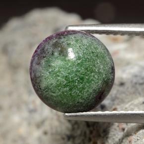 Rubí zoisita multicolor natural de 3,97 ct, corte redondo, opaco