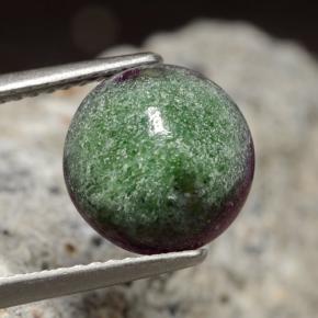Rubí zoisita multicolor natural de 3,97 ct, corte redondo, opaco