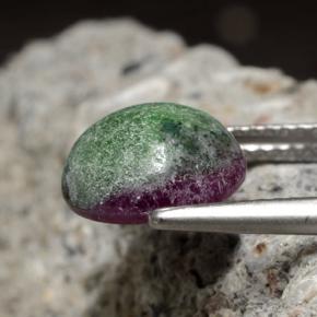 Rubí zoisita multicolor natural de 3,97 ct, corte redondo, opaco
