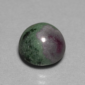 Rubí zoisita multicolor natural de 5,46 ct, corte redondo, opaco