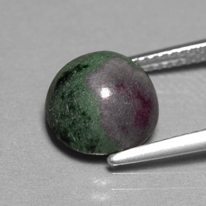Rubí zoisita multicolor natural de 5,46 ct, corte redondo, opaco