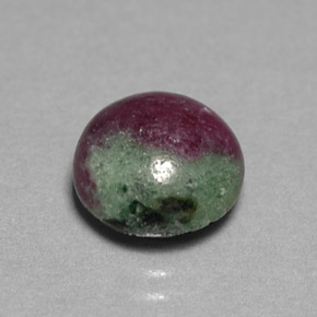 Rubí zoisita multicolor natural de 4,96 ct, corte redondo, opaco