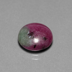 Rubí zoisita multicolor natural de 6,09 ct, corte redondo, opaco