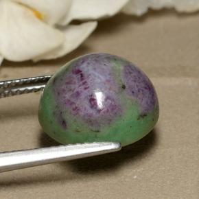Rubí zoisita multicolor natural de 9,34 ct, corte redondo, opaco