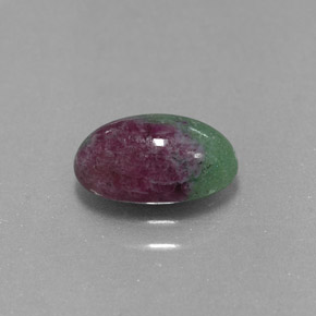 Rubí zoisita multicolor natural de 1,93 ct, corte óvalo, opaco