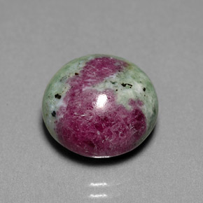 Rubí zoisita multicolor natural de 13,36 ct, corte redondo, opaco