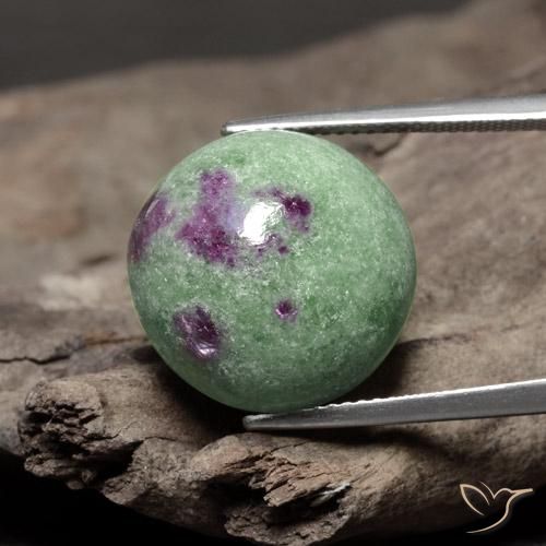 26.08ct Natural Multicolor Rubí-Zoisita, Redondo, Opaco