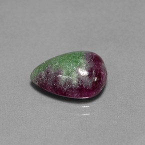 Rubí zoisita multicolor natural de 5,94 ct, en forma de pera, opaco