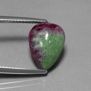 Rubí zoisita multicolor natural de 5,94 ct, en forma de pera, opaco