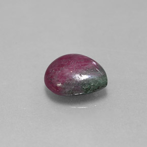 Rubí-Zoisita Multicolor natural de 3.83 ct, En forma de pera, Opaco
