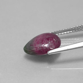 Rubí-Zoisita Multicolor natural de 3.83 ct, En forma de pera, Opaco