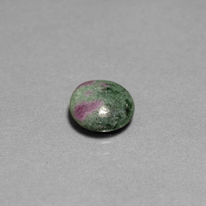 Rubí zoisita multicolor natural de 1,89 ct, corte redondo, opaco
