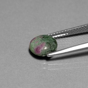 Rubí zoisita multicolor natural de 1,89 ct, corte redondo, opaco