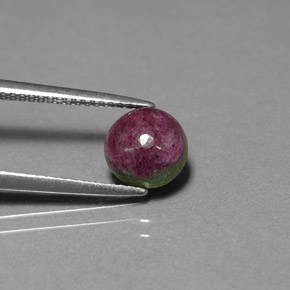 Rubí zoisita multicolor natural de 2,19 ct, corte redondo, opaco