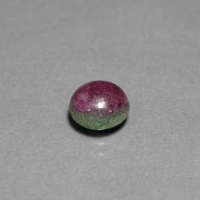 Rubí zoisita multicolor natural de 2,19 ct, corte redondo, opaco