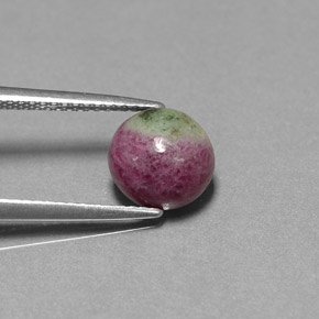 Rubí zoisita multicolor natural de 2,96 ct, corte óvalo, opaco