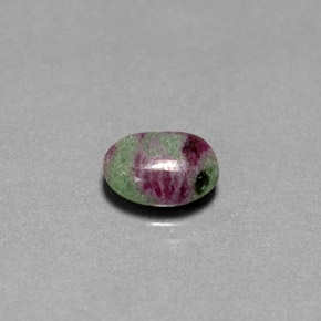 Rubí-Zoisita Multicolor natural de 2.36 ct, Corte Óvalo, Opaco