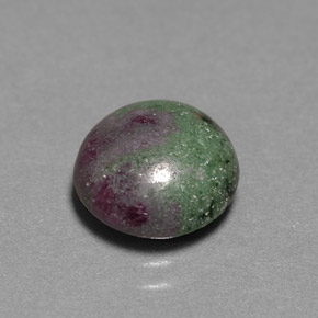 Rubí zoisita multicolor natural de 3,81 ct, corte redondo, opaco