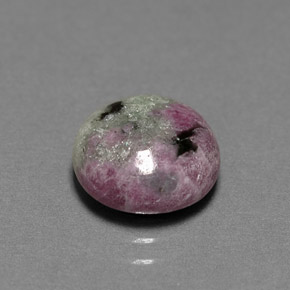Rubí-Zoisita Multicolor natural de 4.14 ct, Corte Redondo, Opaco