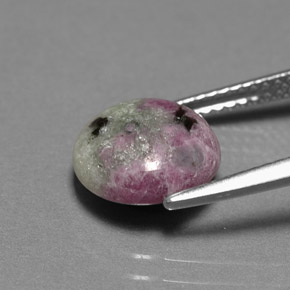 Rubí-Zoisita Multicolor natural de 4.14 ct, Corte Redondo, Opaco