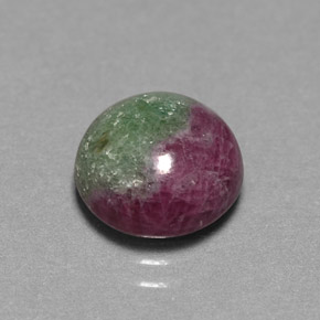 Rubí-Zoisita Multicolor natural de 4.68 ct, Corte Redondo, Opaco