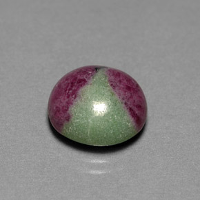 Rubí zoisita multicolor natural de 7,70 ct, corte óvalo, opaco