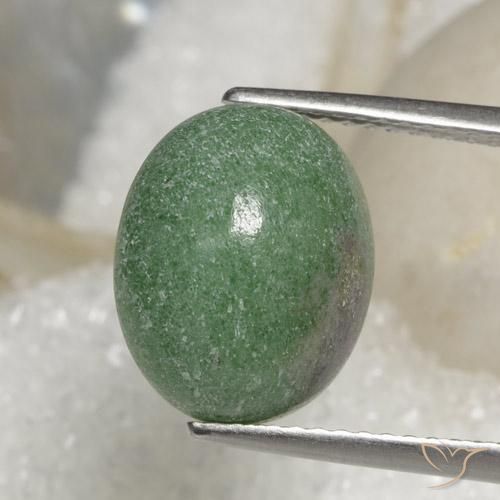 7.26ct Natural Verde medio Rubí-Zoisita, Ovalada, Opaco