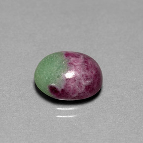 Rubí zoisita multicolor natural de 6,08 ct, corte óvalo, opaco