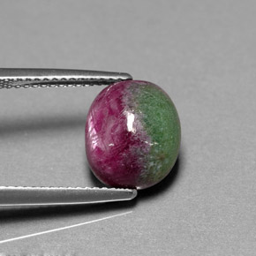 Rubí-Zoisita Multicolor natural de 5.62 ct, Corte Óvalo, Opaco