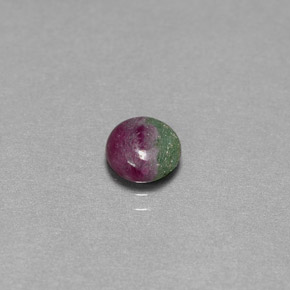 Rubí-Zoisita Multicolor natural de 1.14 ct, Corte Redondo, Opaco