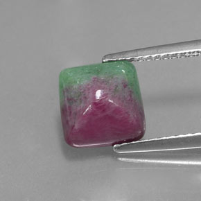 Rubí zoisita multicolor natural de 3,22 ct, baguette, opaco