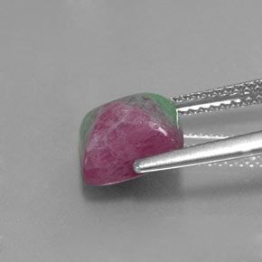 Rubí zoisita multicolor natural de 3,22 ct, baguette, opaco