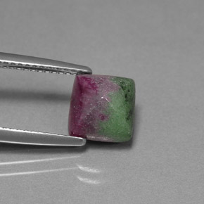 Rubí zoisita multicolor natural de 3,64 ct, baguette, opaco
