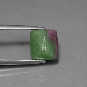 Rubí-Zoisita Multicolor natural de 3.57 ct, Corte Baguette, Opaco