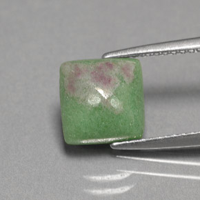 Rubí zoisita multicolor natural de 3,05 ct, cuadrado, opaco