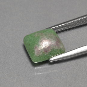 Rubí zoisita multicolor natural de 3,05 ct, cuadrado, opaco