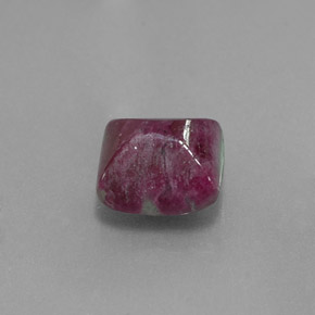 Rubí zoisita multicolor natural de 3,39 ct, cuadrado, opaco