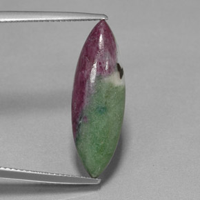Rubí zoisita multicolor natural de 8,33 ct, marquesa, opaco