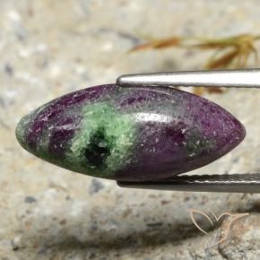 Rubí-Zoisita Multicolor natural de 7.40 ct, Marquesa, Opaco