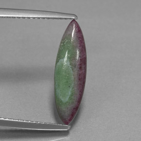 Rubí zoisita multicolor natural de 2,59 ct, marquesa, opaco