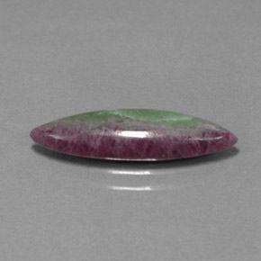 Rubí zoisita multicolor natural de 2,59 ct, marquesa, opaco
