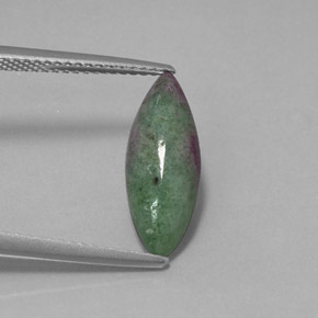 Rubí zoisita multicolor natural de 2,95 ct, marquesa, opaco