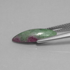 Rubí zoisita multicolor natural de 2,95 ct, marquesa, opaco
